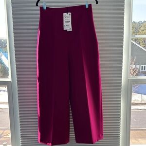 Women's Magenta Wide-Leg Pants culottes Zara
